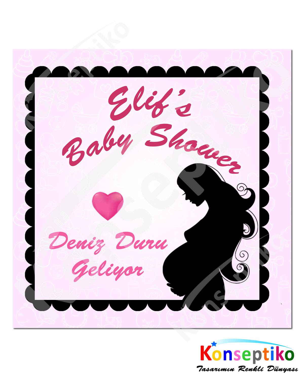 Baby Shower - Kare Etiket 40'lı