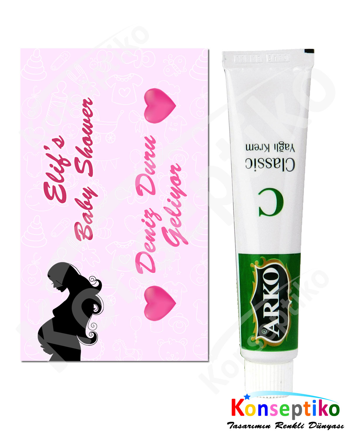 Baby Shower - Krem Etiketi