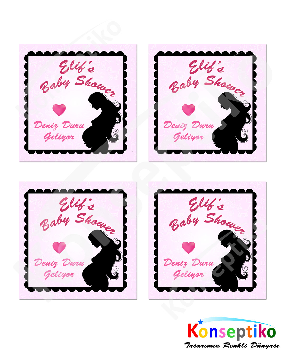 Baby Shower - Kare Karton 40'lı