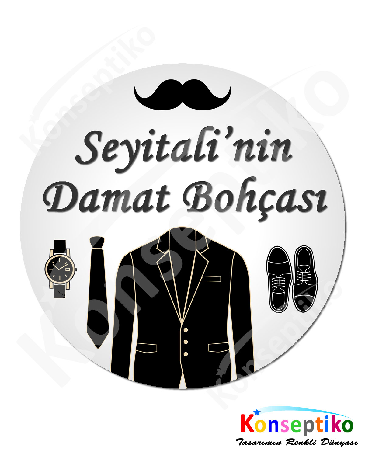 Damat Bohçası - Yuvarlak Karton 40'lı