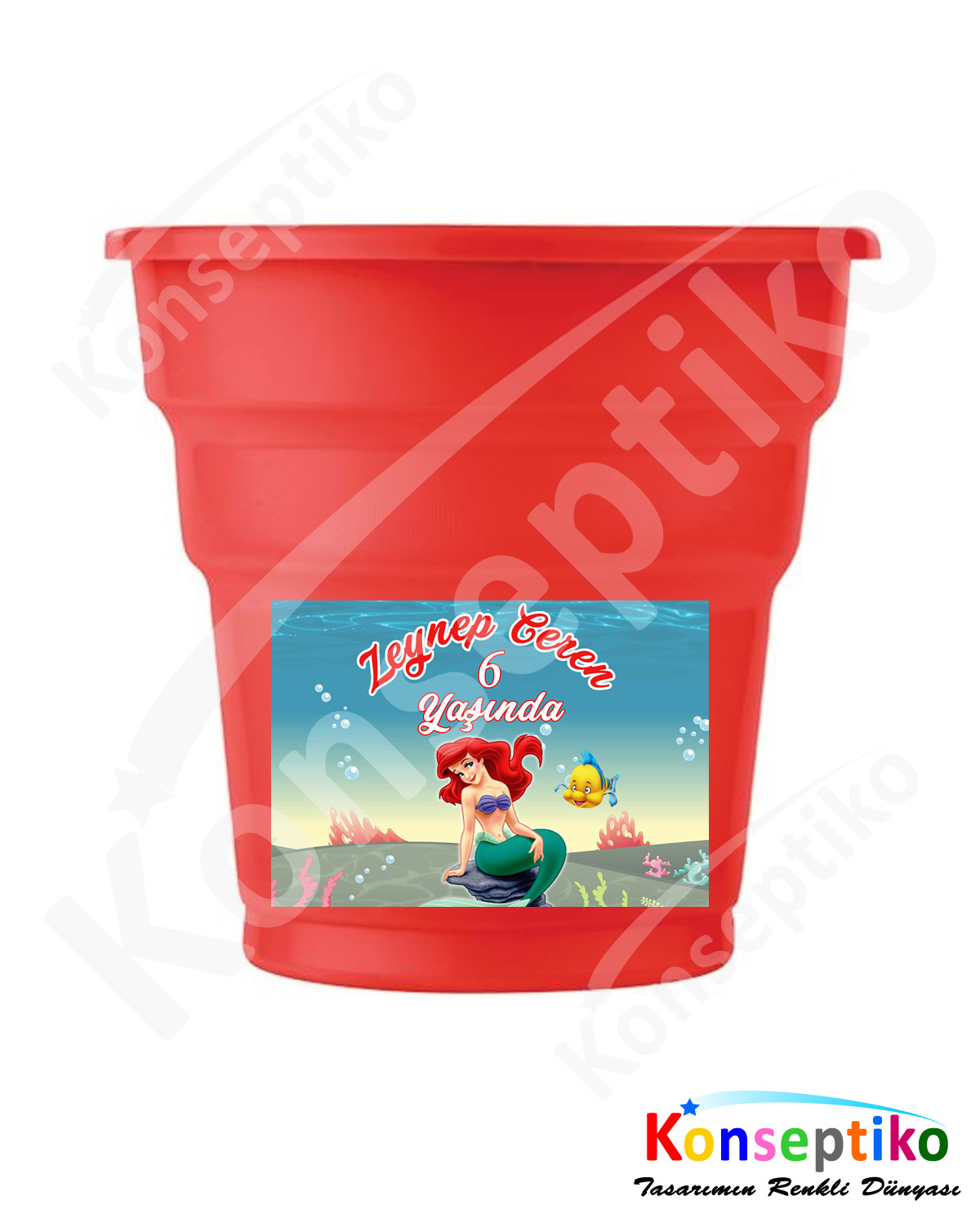 Deniz Kızı Ariel - Bardak Etiketi 20'li