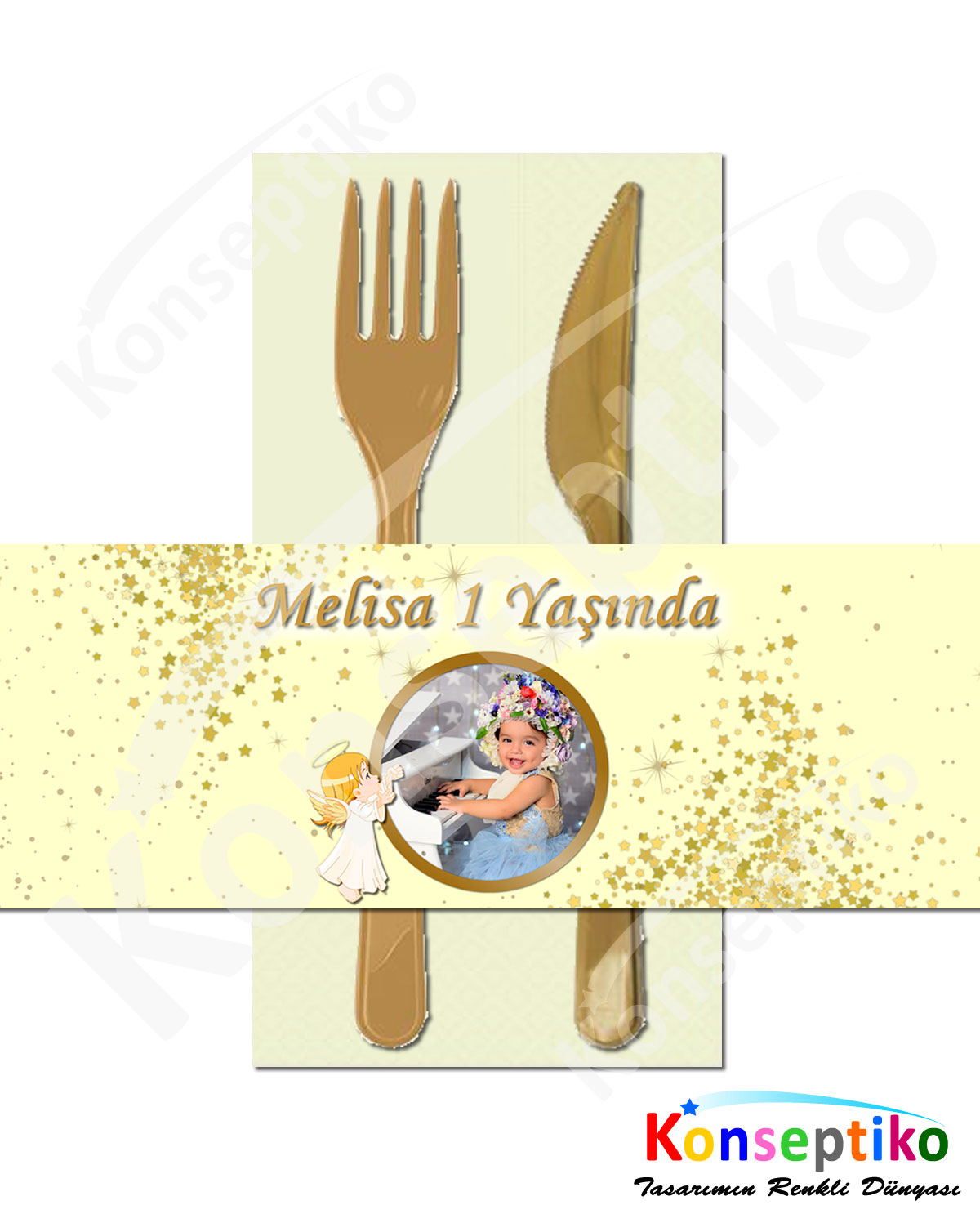 Gold Melek - Peçete Sargısı