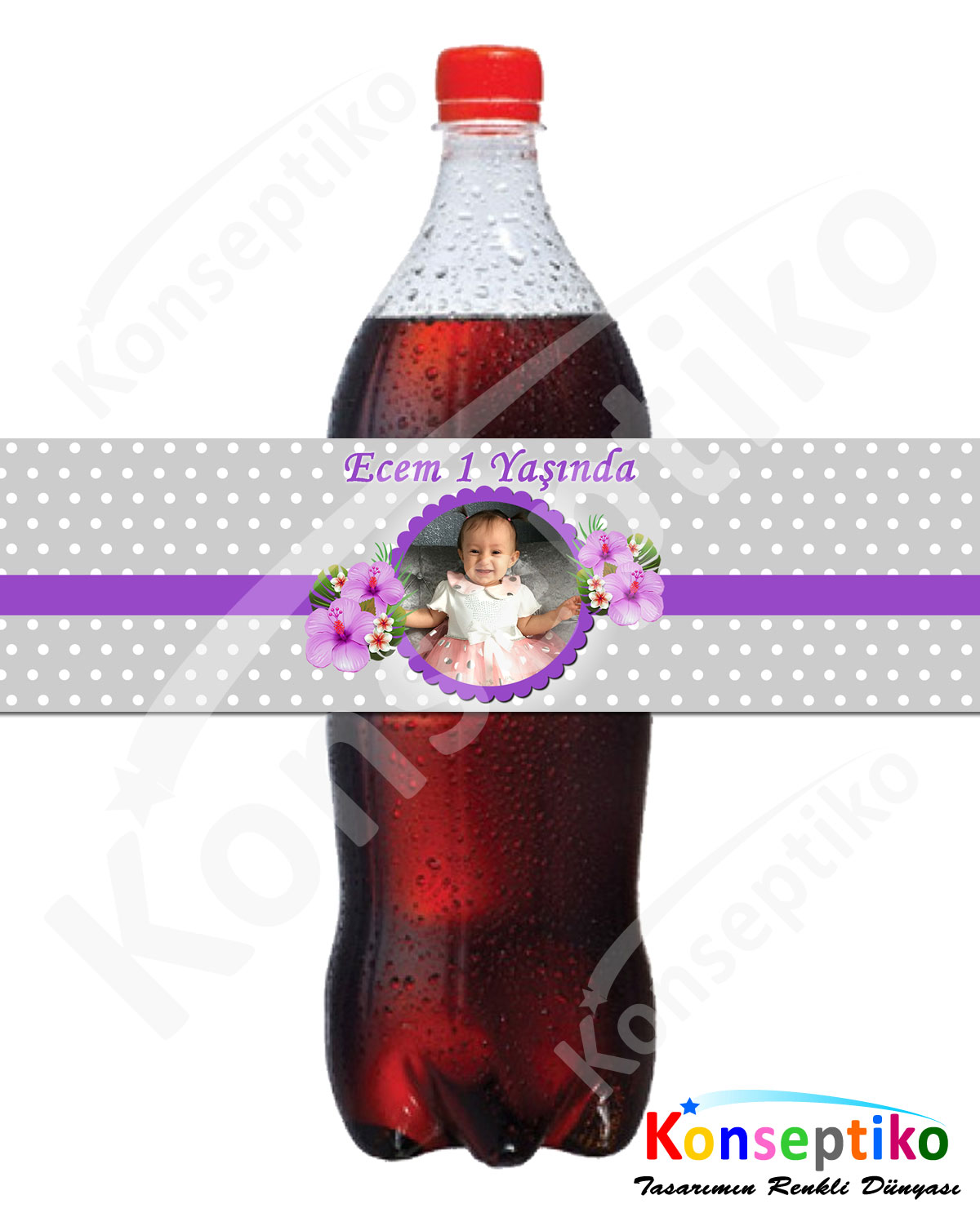 Mor Çiçekler - İçecek Etiketi