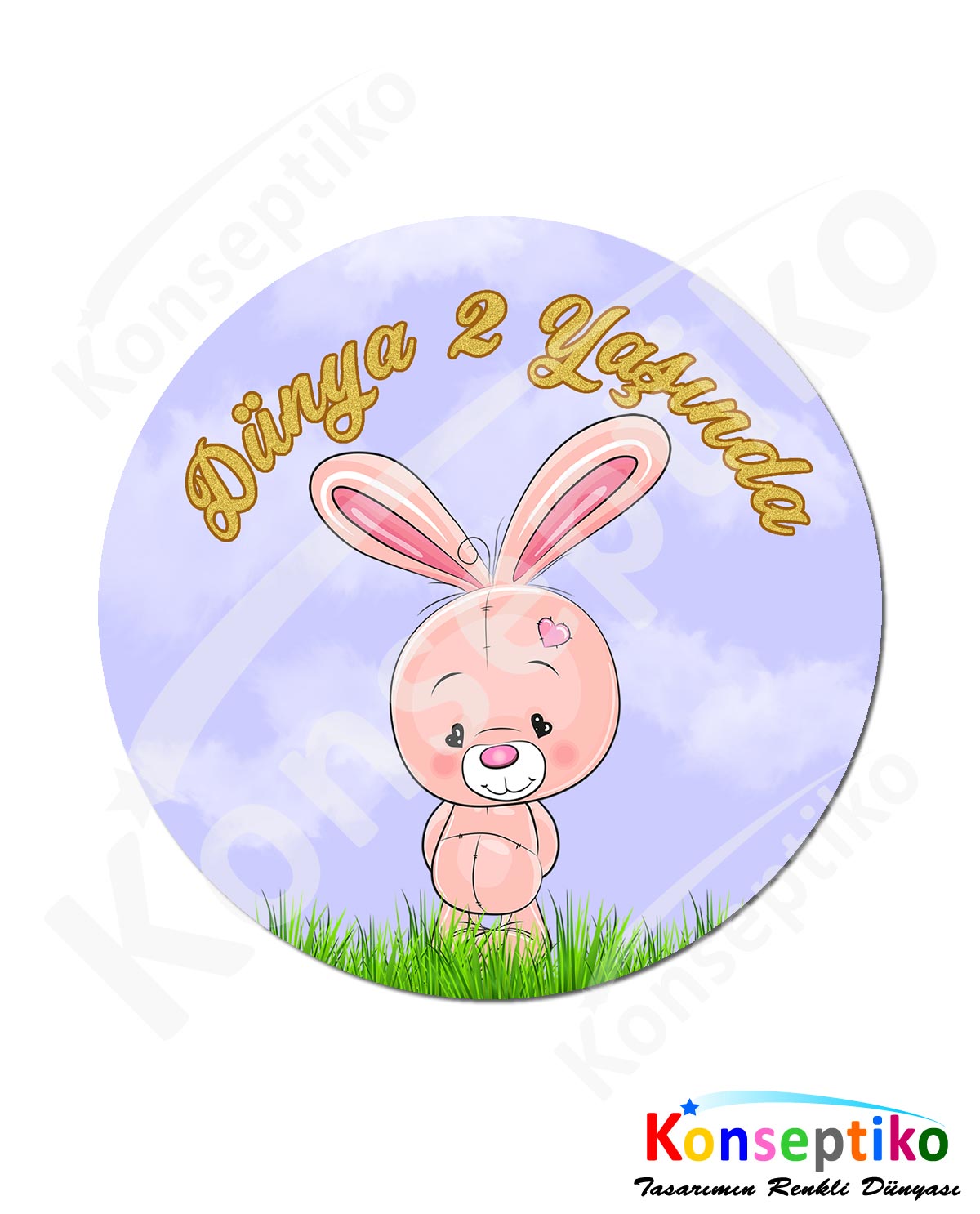 Tavşan - Yuvarlak Etiket 40'lı