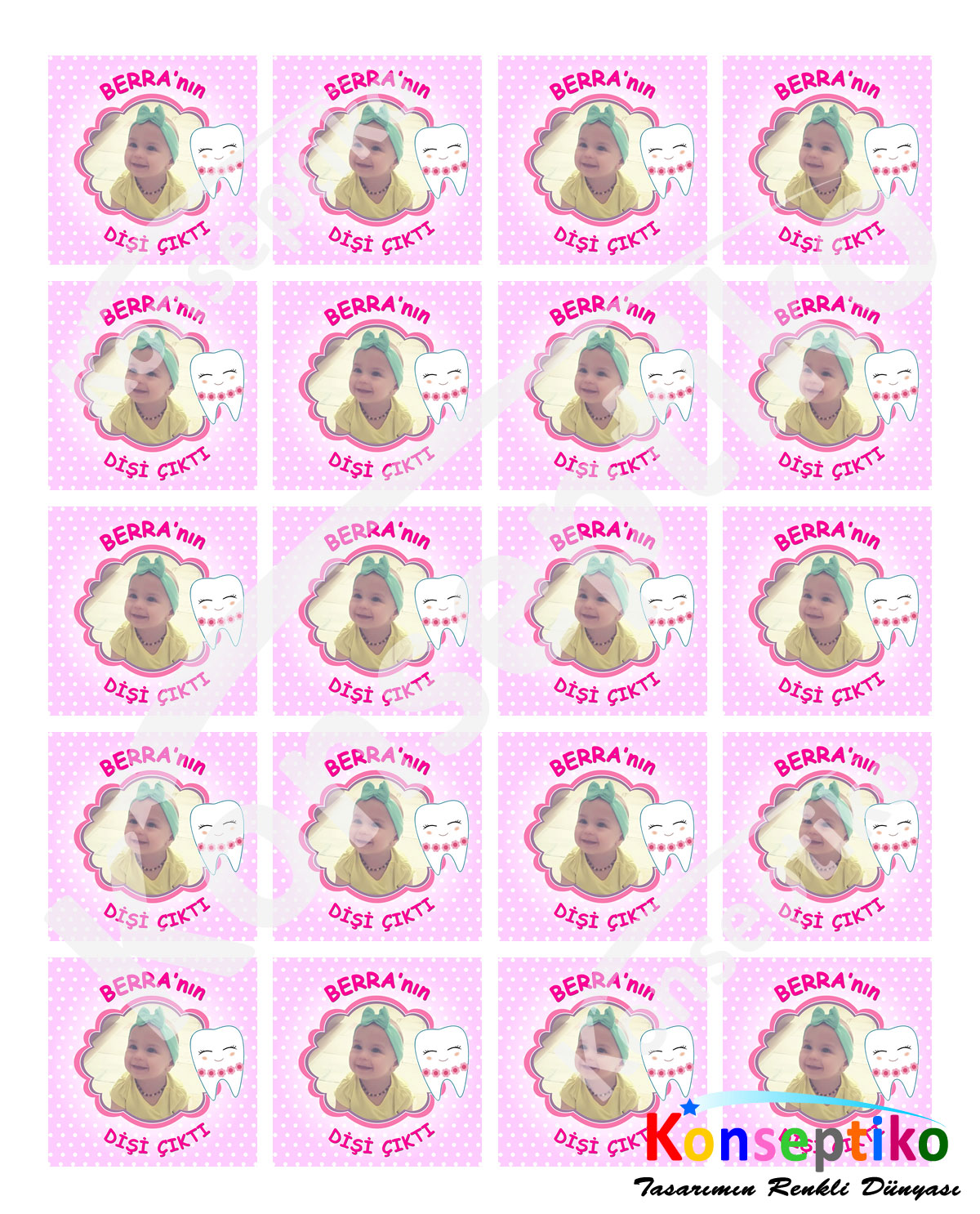 Sevimli Diş - Kare Etiket 40'lı2