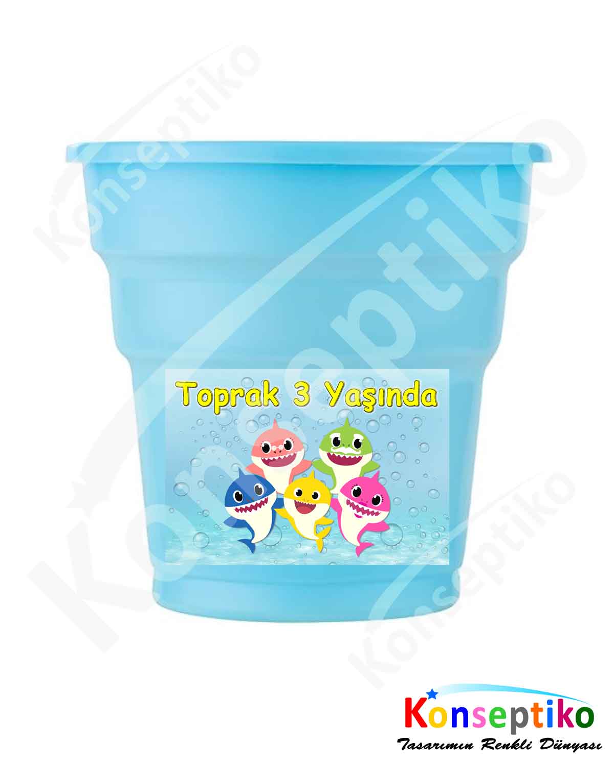 Baby Shark - Bardak Etiketi 20'li