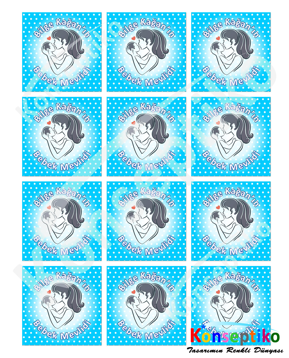 Anne & Bebek - Kare Etiket 40'lı2