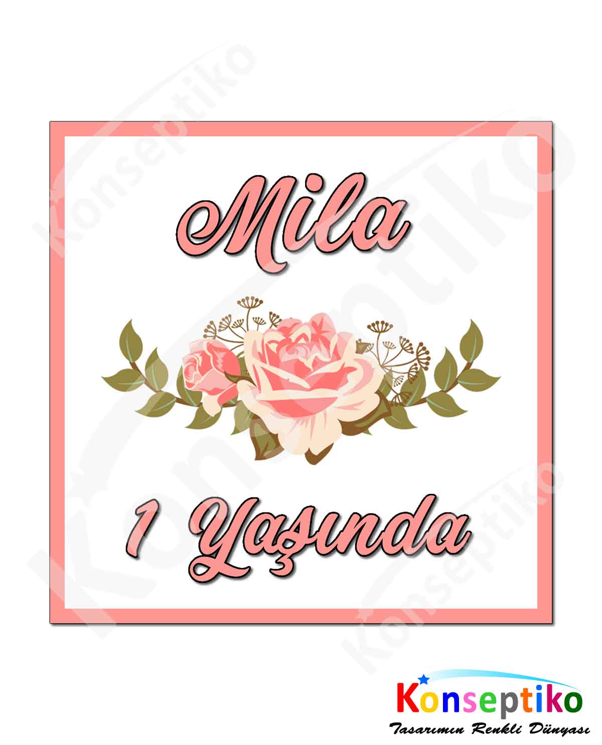 Gül - Kare Etiket 40'lı1