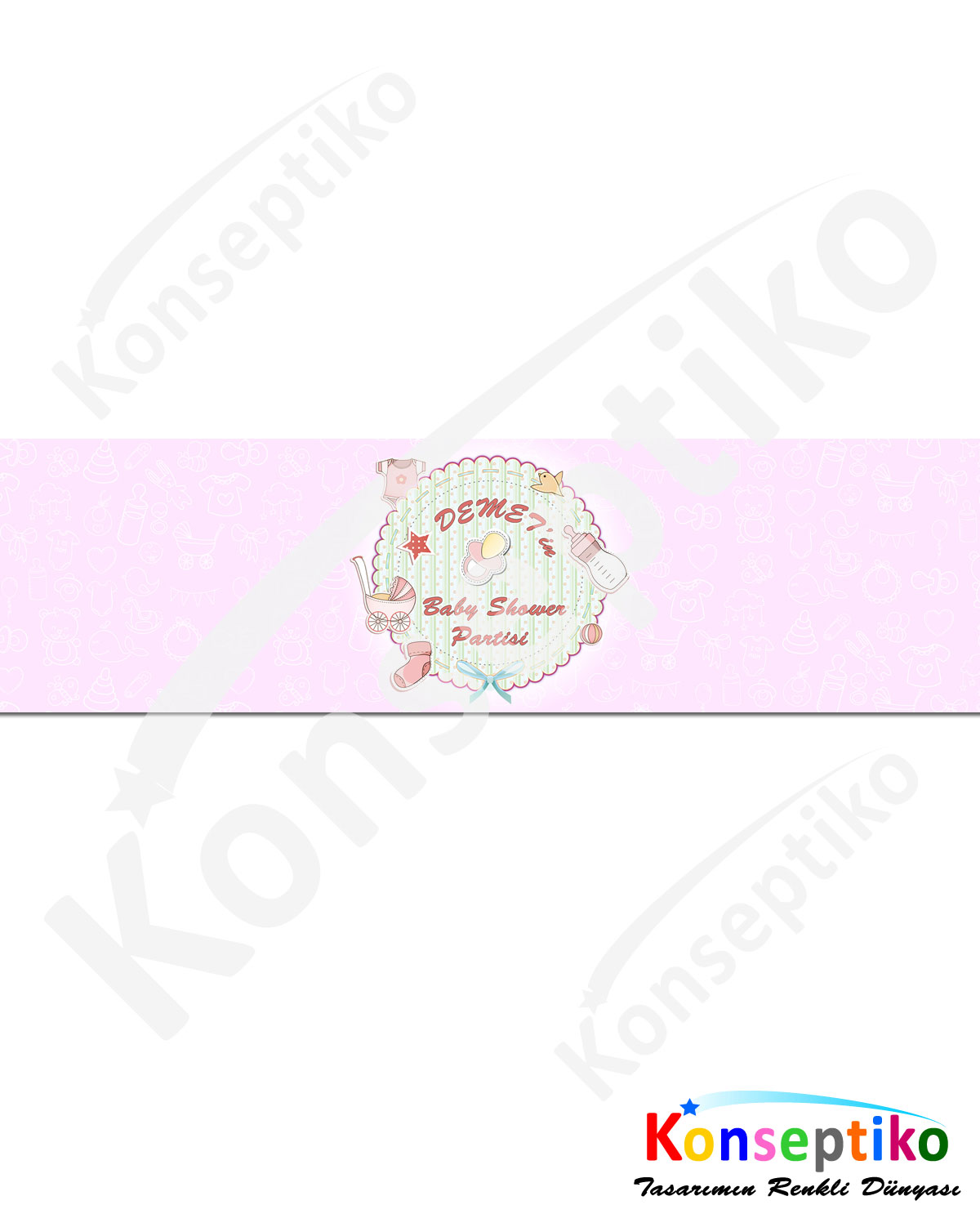 Pink Baby Shower - İçecek Etiketi2